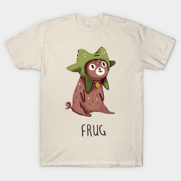 Pug in a frog costume.. Frug. T-Shirt by Qakie